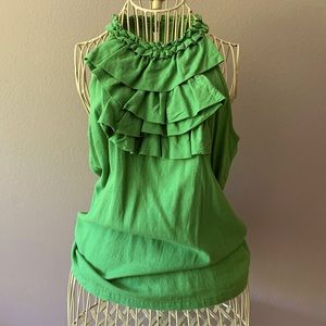 Vintage 💚Linen ‘Jabot’ top